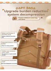 1 Pc Boys Girls Fashion Cartoon Cute Student Links Closed Lightweight Spine Protection Large Capacity Duffel Bag Daily Use