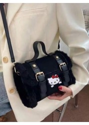 Sanrio Sanrio Hello Kitty Lamb Plush Crossbody Bag New Handbag Versatile Niche Texture Storage Bag