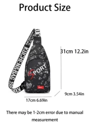 1PC Children s Black And Red Fashionable Small Shoulder Bag Children s Chest Bag For Summer Vacation And Travel Suitable For Travel Shopping Travel And Daily Life Ideal Gift For Children