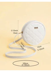 1pc Metal Bow Quilted Minimalist Versatile Lightweight Round Shoulder Crossbody Bag Mini Small Casual Pouch For Outing Coin Purse
