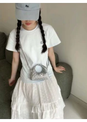 New Mini Embroidered Letter Wristlet Purse Fashionable Small Clutch Wallet For Cosmetics Evening Party Coin Pouch Crossbody Bag