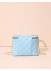 Faux Pearl Handbag Quilted Embroidered Shoulder Bag Crossbody Bag Butterfly Hardware Decor Coin Purse Suitable For Daily Use Party Gift Giving In Small Large Sizes