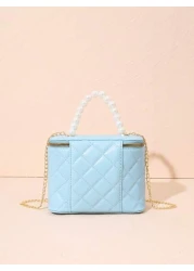 Faux Pearl Handbag Quilted Embroidered Shoulder Bag Crossbody Bag Butterfly Hardware Decor Coin Purse Suitable For Daily Use Party Gift Giving In Small Large Sizes