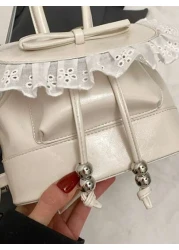 حقيبة يد بشريط زهري ذات لونين أنيقة وعصرية، مقاومة للماء وخفيفة الوزن، مناسبة للتنقل واستخدام خارج المنزل