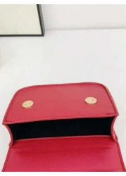 قطعة واحدة حقيبة طفلة صغيرة أنيقة إصدار كوريا نسخة PU بطبعة عقدة الفراشة لطيف، لون سادة، قابلة للطي ذات محفظة ص