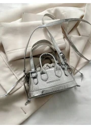 1pc Plain PU Leather Stone Texture Handbag Fashion Versatile Shoulder Crossbody Bag Suitable For Everyday Use