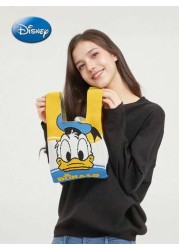Disney Disney New Small Cartoon Knit Handbag Kids Convenient Tote Bag Cute Stitch Donald Duck Mickey Minnie Student Fashionable Lightweight Handbag
