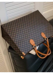 Autumn Winter Fashion Print Four Seasons Versatile Travel Shopping Bag Oversized Tote Bag Vintage Large Capacity Tote Bag Retro Top Handle Satchel Women s Fashion Handbag Purse For Commute Bookbag Tot