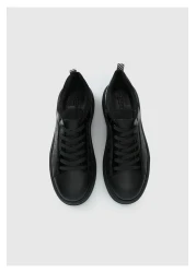 Provoq حذاء رياضي جلد أسود للرجال