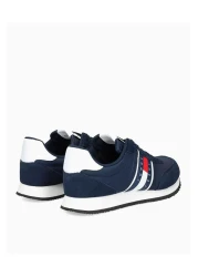 Tommy Hilfiger حذاء رياضي رجالي كاجوال بشعار العلامة التجارية برباط ومضاد للانزلاق باللون الكحلي EM0EM01351-C1G