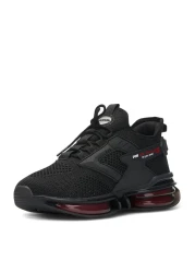 E SPORT حذاء رياضي تريكو باللون الأسود والأحمر - حذاء لتقويم العظام بنعل بالون