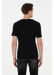 U.S. Polo Assn. تي شيرت أسود أساسي برقبة دائرية للرجال 50284640 -vr046