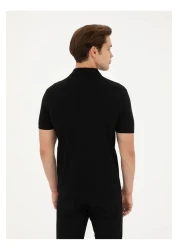 U.S. Polo Assn. الولايات المتحدة الأمريكية بولو Assn.تي شيرت رجالي أسود بقصة ضيقة GTP04IY024 DMLS