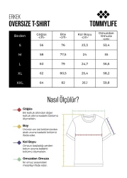 Air Jones Navy Blue 100% Cotton Thick Soft Textured Oversize Fit Printed Men's T-Shirt - 88355