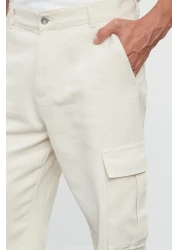  Collection Stone Cargo Pocket Baggy Fit 100% Cotton Gabardine Casual Pants Tmnss24Pl00021