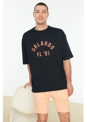  Collection Navy Blue Oversize CiTy PrinTed T-Shirt - 100% Pack TMNSS22TS0304