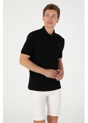 U.S. Polo Assn. Men's Regular Fit Polo Neck Black Basic T-Shirt 50306007 -Vr046