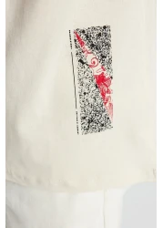  Collection Stone Oversize/Wide Cut Text Back Printed 100% Cotton T-Shirt Tmnss21Ts1064