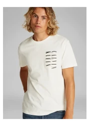 Calvin Klein Calvin Klein Men White Serif Box Graphic Short Sleeve T-Shirt