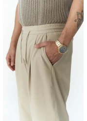 MAİ COLLECTİON بنطال رجالي باللون البيج بتفاصيل دانتيل من Kenway