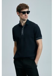 Lufian تي شيرت بولو رجالي من لورد سمارت باللون الأزرق الداكن