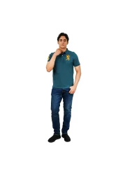 Giordano Men's 3D Lion Polo: Slim Fit, Bold Embroidery, Premium Pique