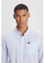 Lee قميص أبيض بقصة عادية 100% قطن