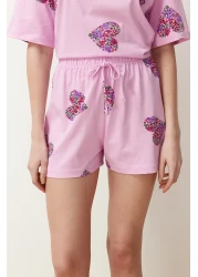  Collection Colorful Pink Heart Cotton Shorts Pajamas Set - Thmss24Pt00225