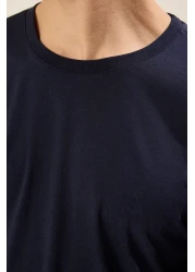  Collection Navy Blue Short Sleeve Crew Neck T-Shirt - Regular Fit TMNSS22TS0271