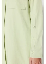  Modest طقم قميص وسروال من القطن المنسوج باللون الأخضر TCTSS23US00065