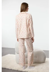  Collection 100% Cotton Ecru Floral Print Pajamas Set - Thmaw25Pt00202