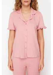  Collection Dried Rose RuFFle Cotton Pajamas Set - THMSS24PT00223