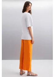 GRIMELANGE Nıtza Women - 100% Cotton Oversize White T-shirt, Crew Neck