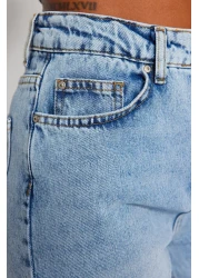  Collection Light Blue High Waist Mom Jeans TWOAW24JE00076