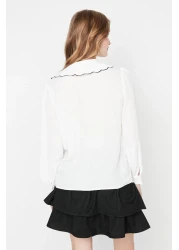  Collection White Woven Shirt with Embroidery Detail - Regular Fit TWOAW21GO0302