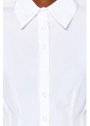  Collection قميص منسوج من القطن باللون البني الفاتح - مناسب للخصر، مناسب TWOAW24GO00186