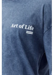  Collection Indigo Printed Oversize Cotton T-Shirt - Tmnss23Ts00166