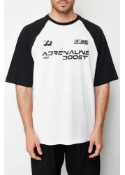  Collection Black Oversize/Wide Cut 100% Cotton Printed Tok Fabric T-Shirt Tmnss24Ts00139