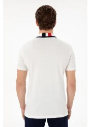 U.S. Polo Assn. Men's Slim Fit Polo Neck White Basic T-Shirt 50298073 -Vr013
