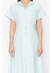  Collection Mint Waist Opening Midi Woven Shirt Dress TWOSS24EL00052