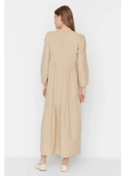  Modest فستان منسوج من القطن بقصة واسعة وتفاصيل من Mink Gathering TCTSS21EL3470