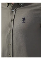 U.S. Polo Assn. زر الياقة القميص الأخضر للرجال Nova022k
