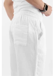 Rodrigo Men's Relaxed Cotton Linen Loose White Trousers