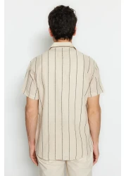  Collection قميص صيفي مخطط باللون الأسود الفاخر TMNSS23GO00063