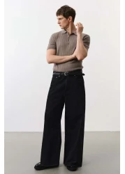 H&M Slim Fit Rib-knit Polo Shirt