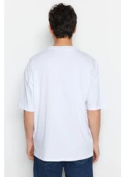  Collection Dinosaur Embroidered White Oversize Cotton T-Shirt - Tmnss23Ts00243