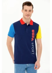 U.S. Polo Assn. تيشيرت بولو رجالي باللون الأزرق الداكن تي-ميدار