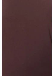  Collection تي شيرت محبوك أساسي برقبة دائرية مكون من قطعتين من القطن بنسبة 100% باللون البني والبيج TWOSS20TS0141