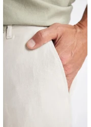 Defacto 100% Linen Relax Fit Comfortable Cut Straight Leg Summer Trousers C1117Ax24Sm