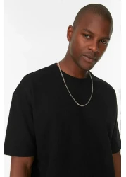  Collection تي شيرت أساسي أسود بأكمام قصيرة مقاس كبير TMNSS22TS00049